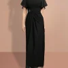Custom sheath column ankle length short sleeves mother of the bride dresses