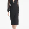 Custom sheath column v neck tea length mother of the bride dresses