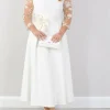 Custom a line princess ankle length mother of the bride dresses with lace sleeves