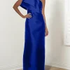 Custom sheath column floor length one shoulder mother of the bride dresses