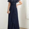 Custom a line princess short sleeves mother of the bride dresses