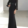 Custom a line princess v neck long sleeves mother of the bride2311588 dresses with beading