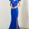 Custom trumpet mermaid v neck short sleeves mother of the bride dresses with ruffles