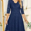 Custom a line princess v neck lace wedding guest cocktail dresses with applique