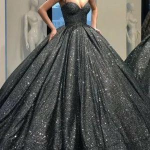 Custom ball gown spaghetti straps floor length long prom dresses