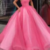 Custom ball gown v neck floor length long prom dresses with belt
