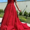 Custom a line princess off the shoulder long dresses with applique beading