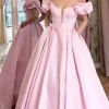 Custom ball gown off the shoulder floor length long dresses with pockets