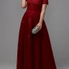 Custom a line princess off the shoulder floor length prom dresses