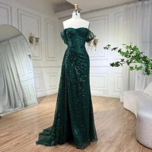 Custom sheath column strapless floor length long prom dresses with sequins