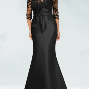 Custom trumpet mermaid scoop floor length prom dresses