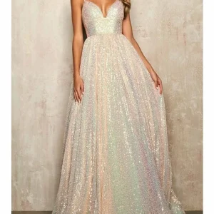 Custom a line princess spaghetti straps long prom dresses