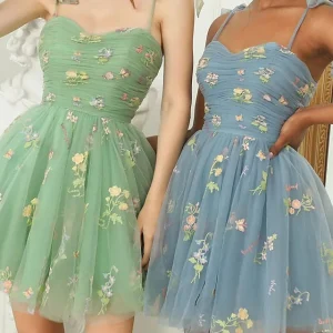 Custom a line princess spaghetti straps mini prom dresses