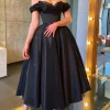 Custom a line princess off the shoulder tea length prom dresses