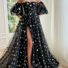 Custom a line princess spaghetti straps long prom dresses