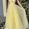 Custom a line princess v neck floor length prom dresses