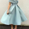 Custom a line princess off the shoulder tea length prom dresses