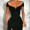 Custom sheath column off the shoulder floor length prom dresses