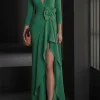 Custom sheath column v neck floor length prom dresses