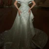 Custom sheath column off the shoulder floor length prom dresses