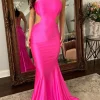 Custom trumpet mermaid halter floor length prom dresses