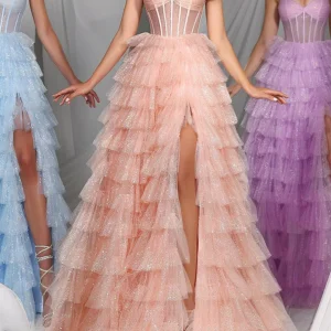 Custom a line princess spaghetti straps floor length prom dresses