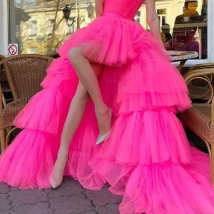 Custom a line princess strapless sweetheart sleeveless floor length long prom dresses whit split side pleats