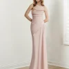 Custom sheath column off the shoulder short sleeves floor length long prom dresses with split side
