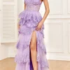 Custom a line princess sweetheart off the shoulder sleeveless floor length evening dress with sequins