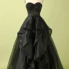 Custom ball gown strapless sleeveless floor length beaded evening dress