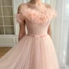 Custom a line princess sweetheart off the shoulder floor length prom dress