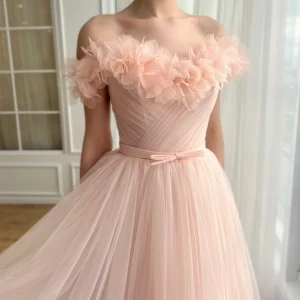 Custom a line princess sweetheart off the shoulder floor length prom dress