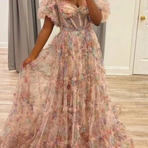 Custom a line princess off the shoulder floor length sweetheart prom dress