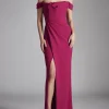 Custom a line princess strapless sleeveless floor length evening dress with ruffles