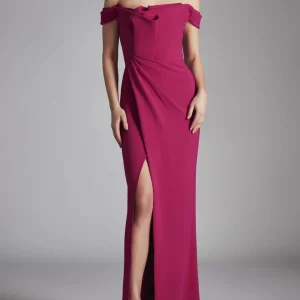 Custom a line princess strapless sleeveless floor length evening dress with ruffles