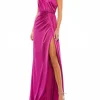 Custom a line princess high neck floor length evening dress