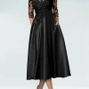Custom a line princess illusion neck tea length cocktail dresses