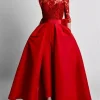 Custom a line princess off the shoulder 3 4 length sleeve floor length evening dresses