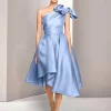 Custom a line princess one shoulder sleeveless tea length cocktail dresses