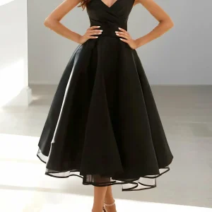 Custom a line princess one shoulder sleeveless tea length home coming dresses