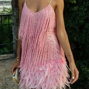 Custom 1920s sheath column spaghetti straps sequins vintage costume party dresses