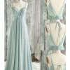 Custom a line princess spaghetti straps floor length long bridesmaid dresses