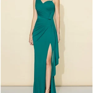 Custom sheath column one shoulder floor length long bridesmaid dresses