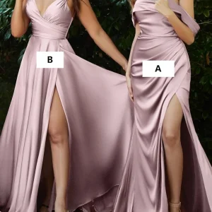 Custom sheath column off the shoulder floor length long bridesmaid dresses with split side