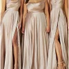 Custom a line princess spaghetti straps floor length long bridesmaid dresses