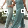 Custom jumpsuits halter floor length long bridesmaid dresses