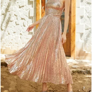 Custom a line princess halter ankle length long bridesmaid dresses