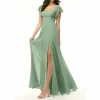 Custom a line princess square neck bridesmaid dresses wedding guest dresses